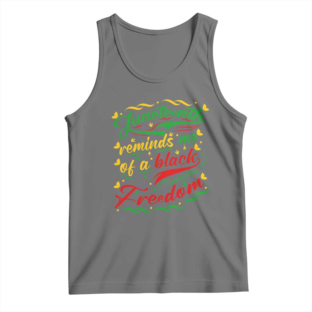 Black History Pride Tank Top Juneteenth Reminds Me Of a Black Freedom TS01 Black Heather Print Your Wear