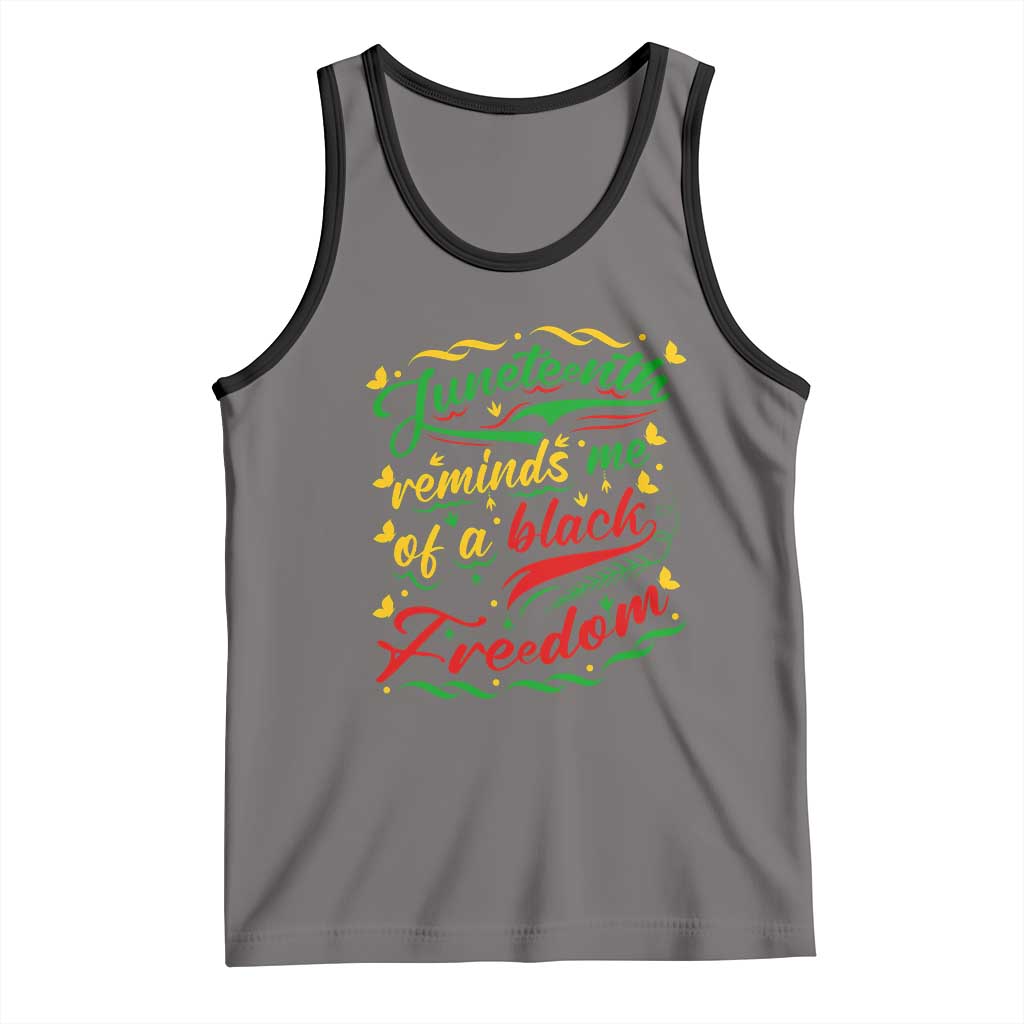 Black History Pride Tank Top Juneteenth Reminds Me Of a Black Freedom TS01 Deep Heather Black Print Your Wear