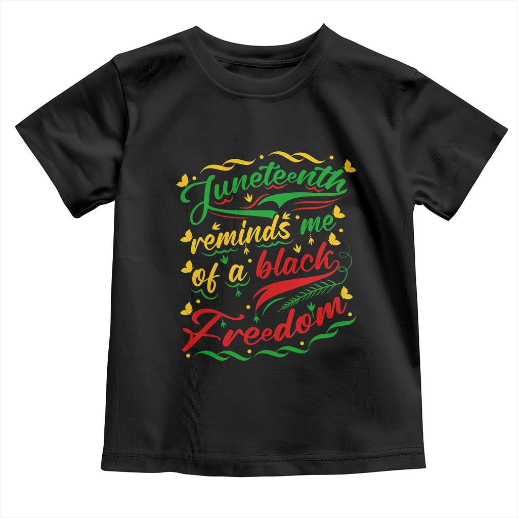Black History Pride Toddler T Shirt Juneteenth Reminds Me Of a Black Freedom TS01 Black Print Your Wear