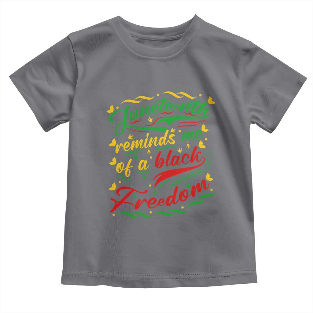 Black History Pride Toddler T Shirt Juneteenth Reminds Me Of a Black Freedom TS01 Charcoal Print Your Wear