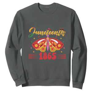 Butterfly Theme Sweatshirt Juneteenth 1865 TS01 Dark Heather Printyourwear