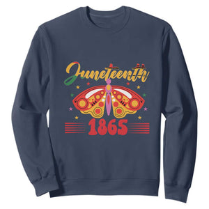 Butterfly Theme Sweatshirt Juneteenth 1865 TS01 Navy Printyourwear