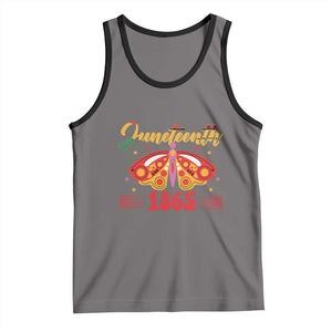 Juneteenth 1865 Butterfly Tank Top TS01 Deep Heather Black Print Your Wear