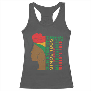 Juneteenth Since 1865 Racerback Tank Top My Ancestors Weren't Free TS01 Dark Heather Print Your Wear