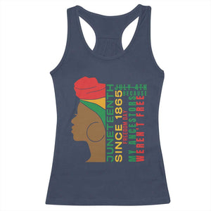 Juneteenth Since 1865 Racerback Tank Top My Ancestors Weren't Free TS01 Navy Print Your Wear
