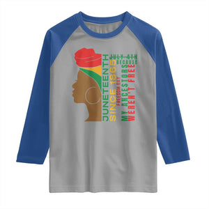 Juneteenth Since 1865 Raglan Shirt My Ancestors Weren't Free TS01 Sport Gray Royal Print Your Wear
