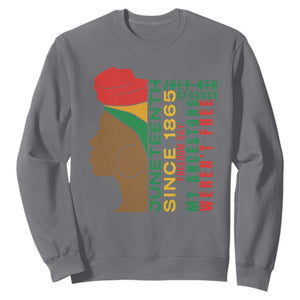 Juneteenth Since 1865 Sweatshirt My Ancestors Weren't Free TS01 Charcoal Printyourwear