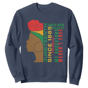 Juneteenth Since 1865 Sweatshirt My Ancestors Weren't Free TS01 Navy Printyourwear