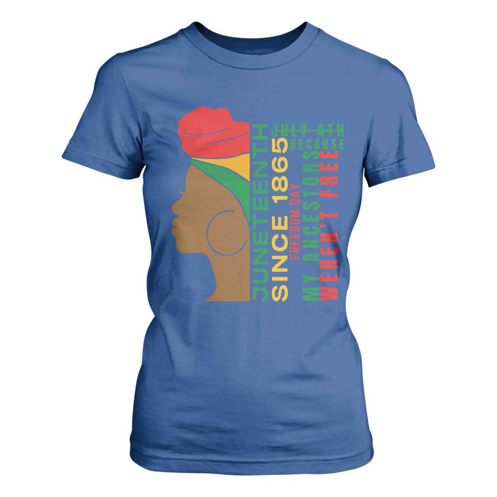 Juneteenth Since 1865 T Shirt For Women My Ancestors Weren't Free TS01 Royal Blue Print Your Wear