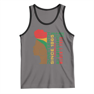 Juneteenth Since 1865 Tank Top My Ancestors Weren't Free TS01 Deep Heather Black Print Your Wear