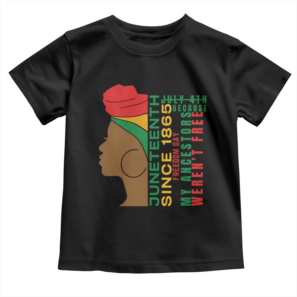 Juneteenth Since 1865 Toddler T Shirt My Ancestors Weren't Free TS01 Black Print Your Wear