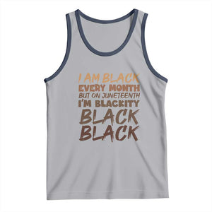 Black History Pride Tank Top But On Juneteenth I'm Blackity TS01 Athletic Heather Navy Print Your Wear