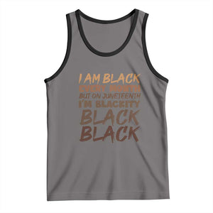 Black History Pride Tank Top But On Juneteenth I'm Blackity TS01 Deep Heather Black Print Your Wear