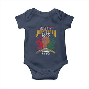 Juneteenth Since 1865 Baby Onesie My Ancestors Weren't Free In 1776 TS01 Navy Print Your Wear