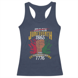Juneteenth Since 1865 Racerback Tank Top My Ancestors Weren't Free In 1776 TS01 Navy Print Your Wear