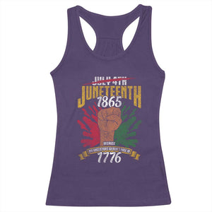 Juneteenth Since 1865 Racerback Tank Top My Ancestors Weren't Free In 1776 TS01 Purple Print Your Wear