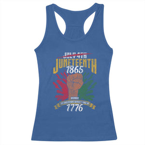 Juneteenth Since 1865 Racerback Tank Top My Ancestors Weren't Free In 1776 TS01 Royal Blue Print Your Wear