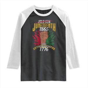 Juneteenth Since 1865 Raglan Shirt My Ancestors Weren't Free In 1776 TS01 Black White Print Your Wear