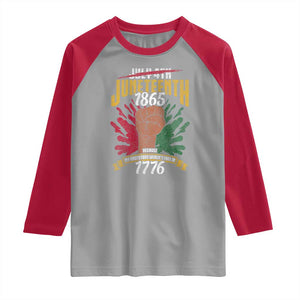 Juneteenth Since 1865 Raglan Shirt My Ancestors Weren't Free In 1776 TS01 Sport Gray Red Print Your Wear