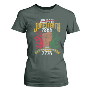 Juneteenth Since 1865 T Shirt For Women My Ancestors Weren't Free In 1776 TS01 Dark Forest Green Print Your Wear