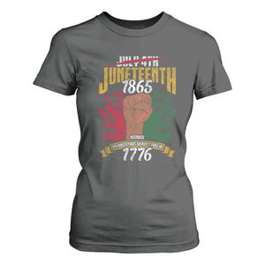 Juneteenth Since 1865 T Shirt For Women My Ancestors Weren't Free In 1776 TS01 Dark Heather Print Your Wear