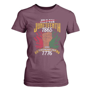 Juneteenth Since 1865 T Shirt For Women My Ancestors Weren't Free In 1776 TS01 Maroon Print Your Wear