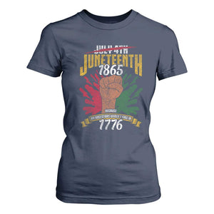 Juneteenth Since 1865 T Shirt For Women My Ancestors Weren't Free In 1776 TS01 Navy Print Your Wear