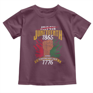 Juneteenth Since 1865 Toddler T Shirt My Ancestors Weren't Free In 1776 TS01 Maroon Print Your Wear