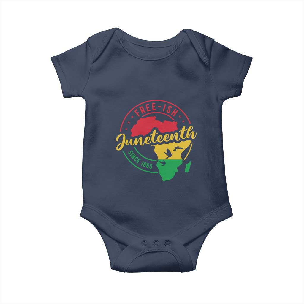Free-ish Juneteenth Since 1865 Baby Onesie TS01 Navy Print Your Wear