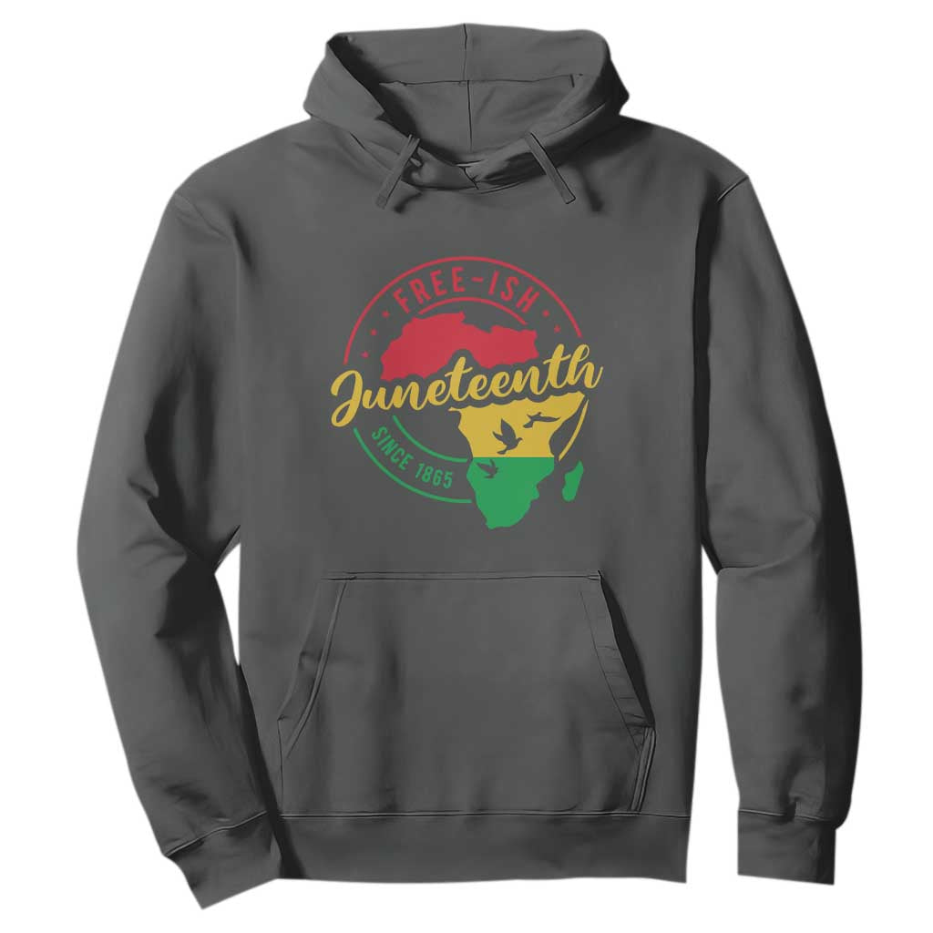 Free-ish Juneteenth Since 1865 Hoodie TS01 Dark Heather Printyourwear