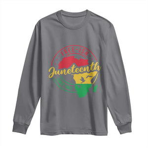 Free-ish Juneteenth Since 1865 Long Sleeve Shirt TS01 Charcoal Print Your Wear