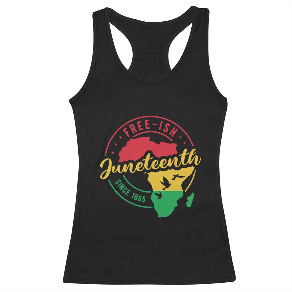Free-ish Juneteenth Since 1865 Racerback Tank Top TS01 Black Print Your Wear