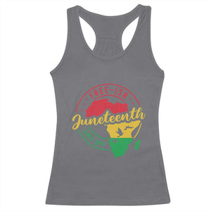 Free-ish Juneteenth Since 1865 Racerback Tank Top TS01 Charcoal Print Your Wear