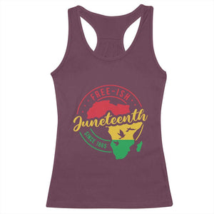 Free-ish Juneteenth Since 1865 Racerback Tank Top TS01 Maroon Print Your Wear