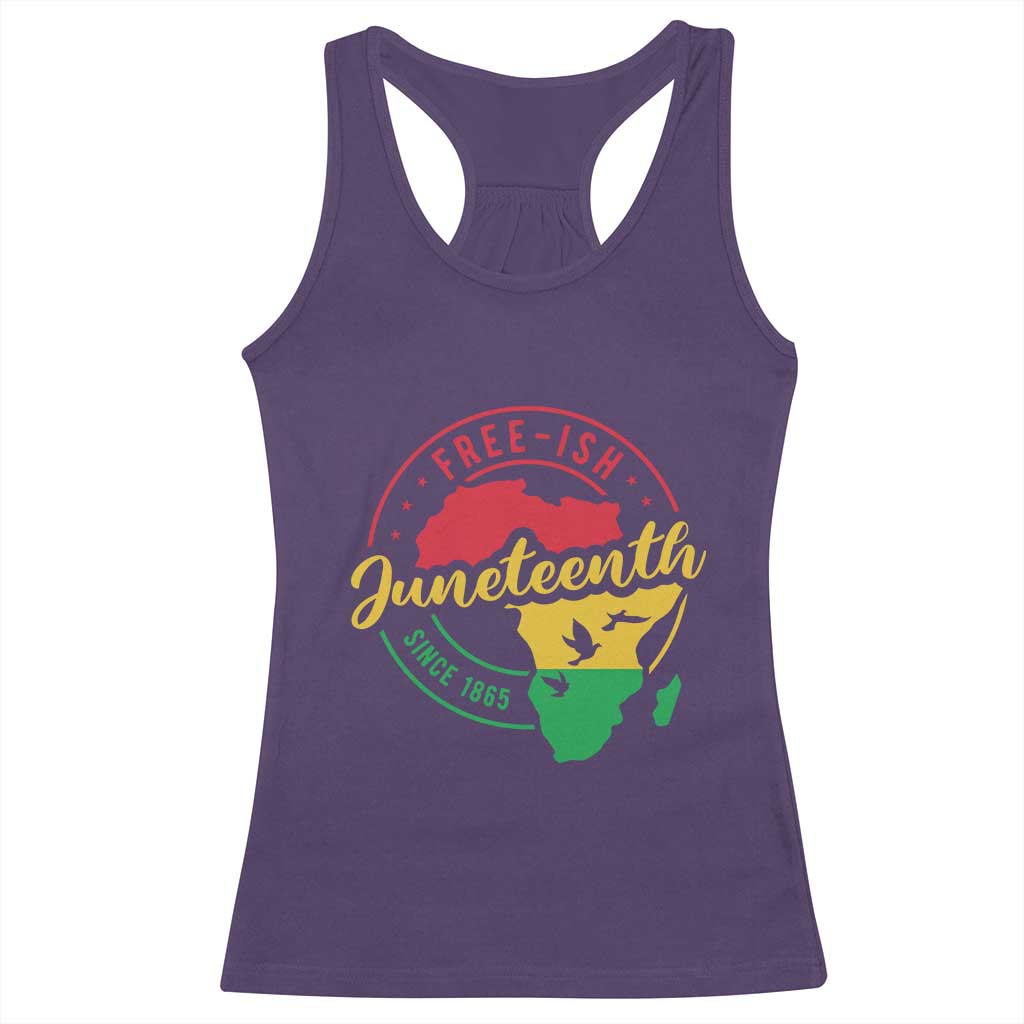 Free-ish Juneteenth Since 1865 Racerback Tank Top TS01 Purple Print Your Wear