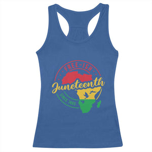 Free-ish Juneteenth Since 1865 Racerback Tank Top TS01 Royal Blue Print Your Wear