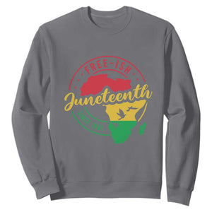 Free-ish Juneteenth Since 1865 Sweatshirt TS01 Charcoal Printyourwear