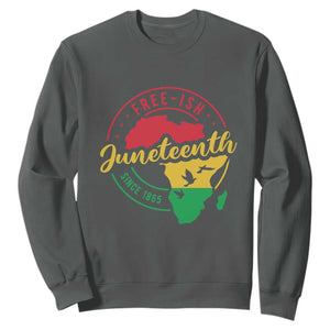 Free-ish Juneteenth Since 1865 Sweatshirt TS01 Dark Heather Printyourwear