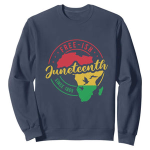 Free-ish Juneteenth Since 1865 Sweatshirt TS01 Navy Printyourwear