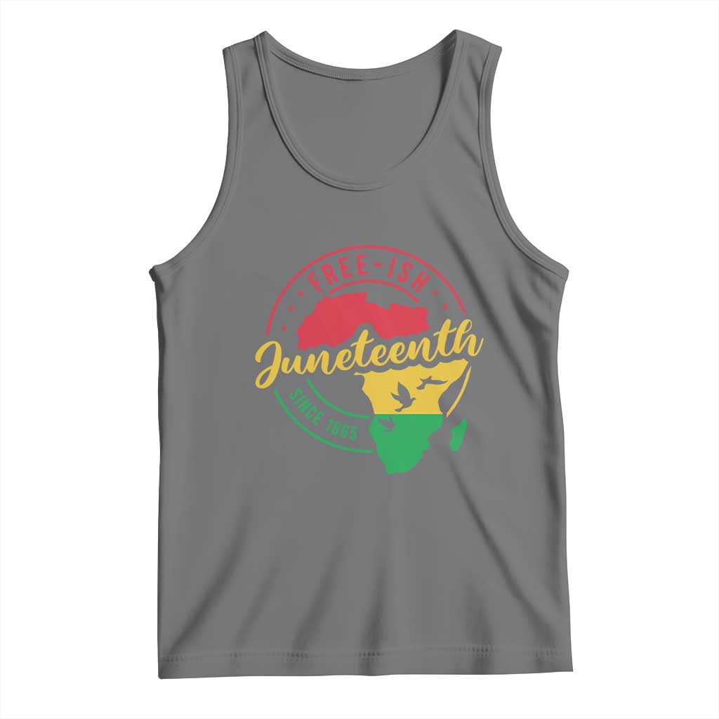 Free-ish Juneteenth Since 1865 Tank Top TS01 Black Heather Print Your Wear