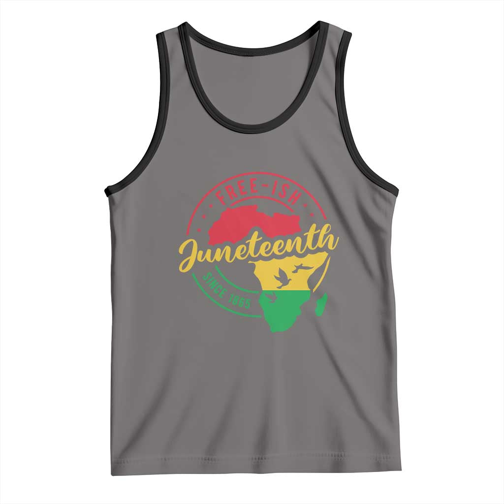Free-ish Juneteenth Since 1865 Tank Top TS01 Deep Heather Black Print Your Wear