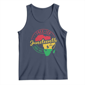 Free-ish Juneteenth Since 1865 Tank Top TS01 Navy Print Your Wear