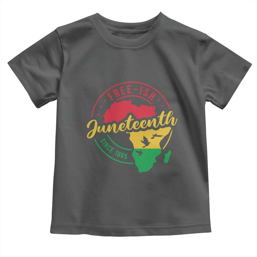 Free-ish Juneteenth Since 1865 Toddler T Shirt TS01 Dark Heather Print Your Wear