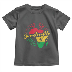 Free-ish Juneteenth Since 1865 Toddler T Shirt TS01 Dark Heather Print Your Wear