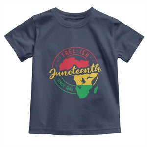 Free-ish Juneteenth Since 1865 Toddler T Shirt TS01 Navy Print Your Wear