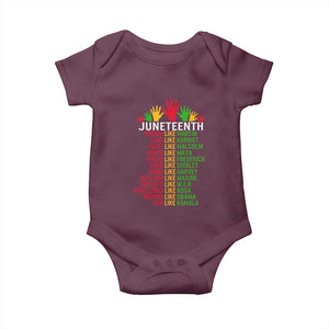 Juneteenth 1865 Baby Onesie Dream Like Leaders TS01 Maroon Print Your Wear
