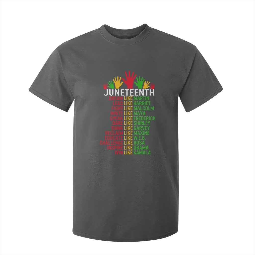 Juneteenth 1865 T Shirt For Kid Dream Like Leaders TS01 Dark Heather Print Your Wear