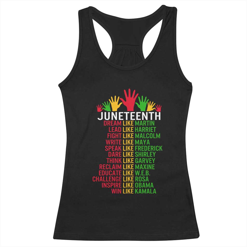 Juneteenth 1865 Racerback Tank Top Dream Like Leaders TS01 Black Print Your Wear