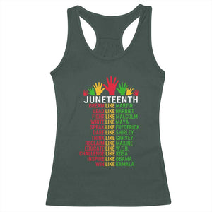 Juneteenth 1865 Racerback Tank Top Dream Like Leaders TS01 Dark Forest Green Print Your Wear