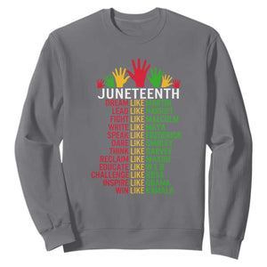 Juneteenth Sweatshirt Dream Like Leaders TS01 Charcoal Printyourwear